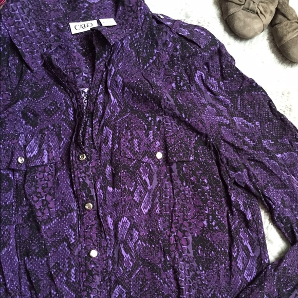 ❌(stolen) Purple Snakeskin Button Down Beauty - Picture 2 of 2